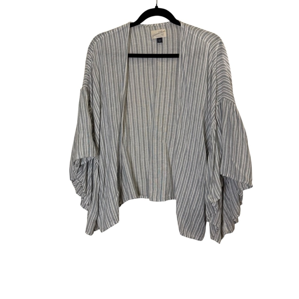 Universal Thread Women’s Linen/Cotton Railroad Stripe Open Cardigan sz OSFM